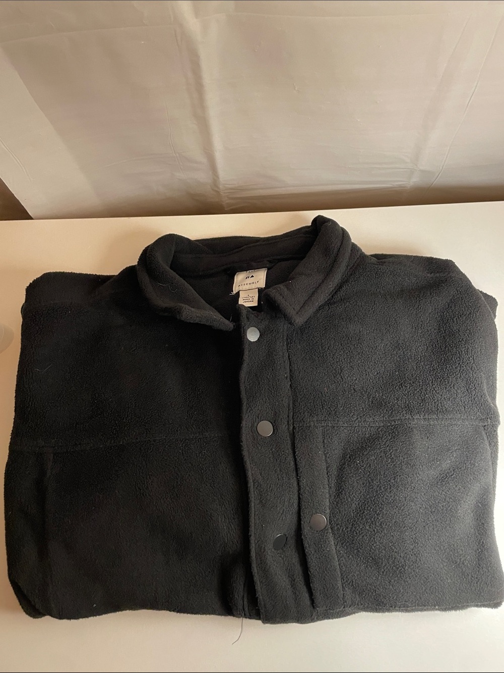 Assembly Label Black Lightweight Fleece Snap Jacket